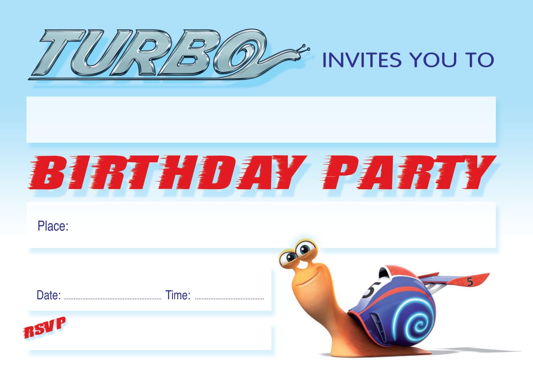 Turbo Invitations x10