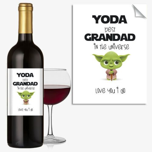 #1062 Yoda Best Grandad Bottle Label