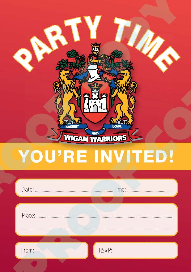 Wigan Warriors Rugby Invitations x10