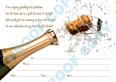 Hen Party Champagne Invitations