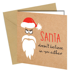 #760 CHRISTMAS CARD GREETING Santa Rude Funny Joke Humour Cheeky Fun Love Gift - Close to the Bone Greeting Cards