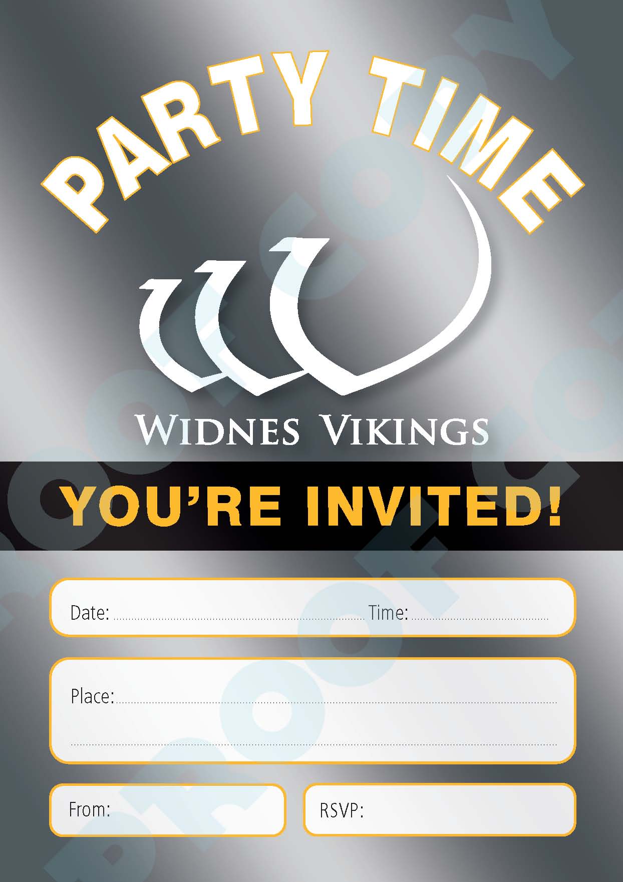 Widnes Vikings Rugby Invitations x10